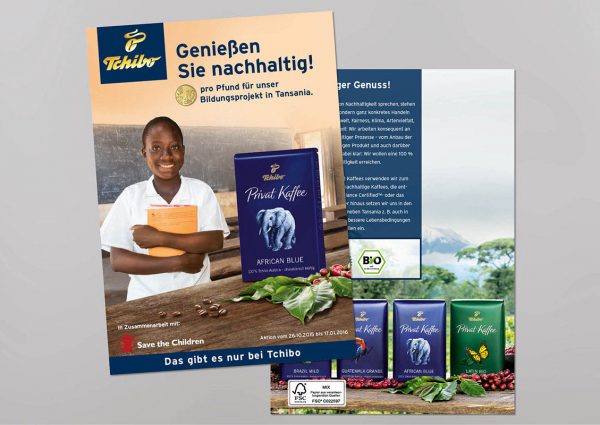 Flyer Tchibo – education project Tansania