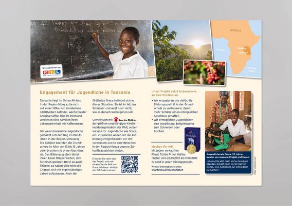 Flyer Tchibo – education project Tansania
